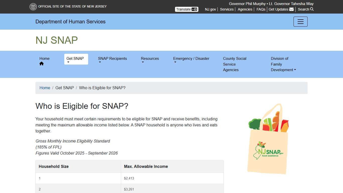 NJ SNAP | Who is Eligible for SNAP?